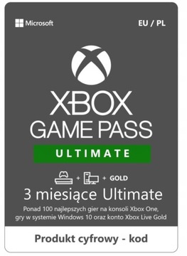 SUBSKRYPCJA XBOX GAME PASS ULTIMATE 3 MIESIĄCE KOD