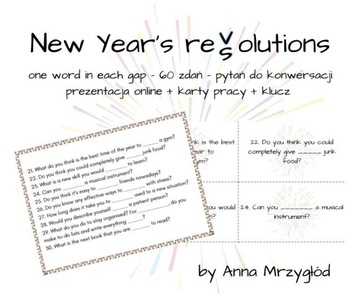 New Year's resolutions prezentacja online ang