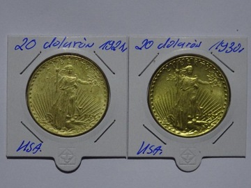 20 dollarów 1921,1930 monety kolekcjonerskie