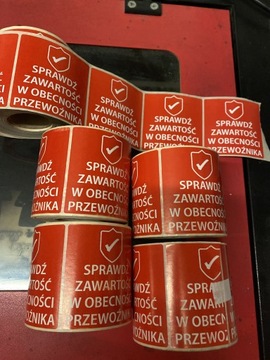 Etykieta 5szt Sprawdź zawartość w obecności ..