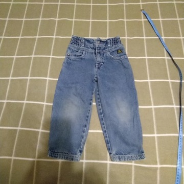 Spodnie jeans z przedłużonym stanem MEXX rozm. 98