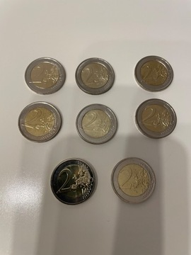 2 Euro okolicznościowe Belgia - 8 sztuk