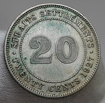 STRAITS SETTLEMENTS 20 CENTS 1927