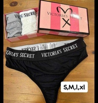 Majtki damskie stringi  M Victoria Secret 3 pack 