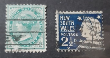2 znaczki kasowane Nowa Południowa Walia Australia