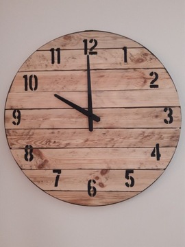 Stylowy drewniany zegar ścienny  50 cm