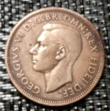 Anglia Jerzy VI Half Penny 1949 brąz