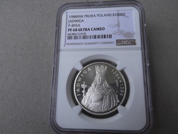 1000 zł. 1988 Jadwiga /próba/  NGC PF68