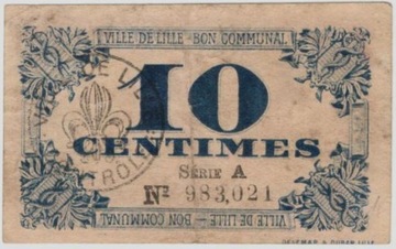 Francja - 10 Centimes 1917 - Ville de Lille