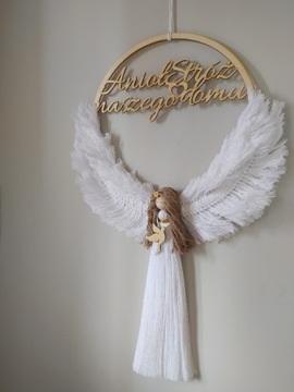 Anioł stróż naszego domu makrama prezent 