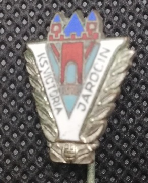 Odznaka Victoria Jarocin srebrny wieniec emalia