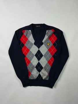 Wełniany sweter w serek Lyle&Scott S Lana wool