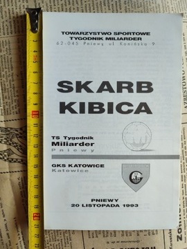 Program meczowy Sokół Pniewy GKS Katowice 1993