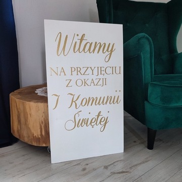 Tablica Powitalna na komunie świętą 40x70 cm