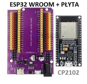 ESP32 WROOM DecKitC 38PIN + PŁYTA ROZSZERZEŃ