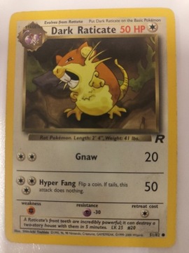 Pokemon Karta TCG Dark Raticate 51/82 Team Rocket