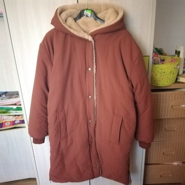 Nowy  dwustronny płaszcz zimowy damski 42