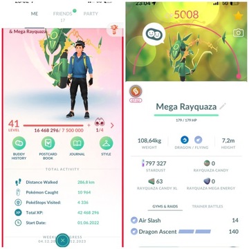 Pokemon GO - Konto 41 lvl 156 Shiny 131 Legendy