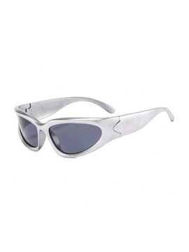 Nowe srebrne uniseks okulary przeciwsłoneczne y2k