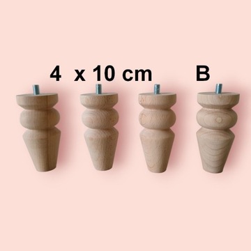 4 x  10cm wzór B nóżki noga bukowe   BUK drewniane