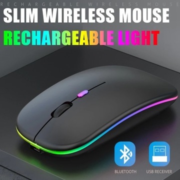  Mysz bezprzewodowa Bluetooth cienka podświetlana