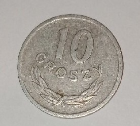 Moneta 10 gr z 1975 roku