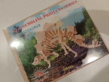 Układanka dzieci dinozaur drewniana eko zabawka