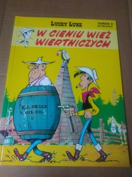 Lucky Luke W cieniu więź wiertniczych.