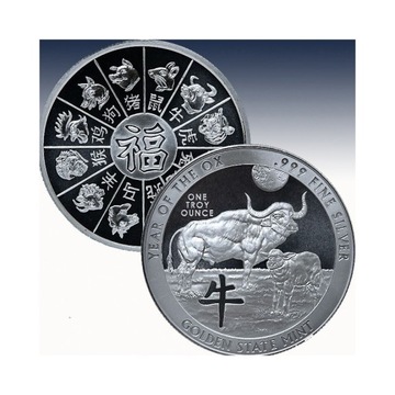 Golden State Mint: Rok Wołu 2021, 1 uncja