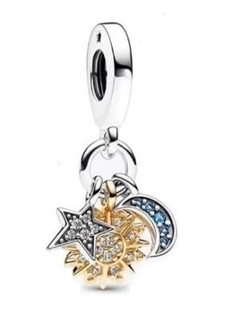 Charms Słońce Księżyc Gwiazda zawieszka S925