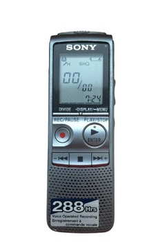 Dyktafon Sony ICD-BX 700 do 288 godzin nagrania.