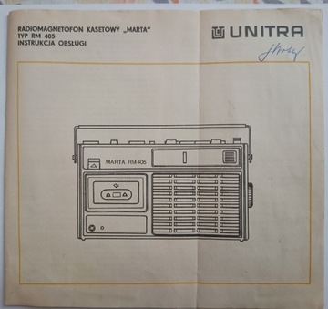 UNITRA ELTRA Marta RM 405, instrukcja obsługi.