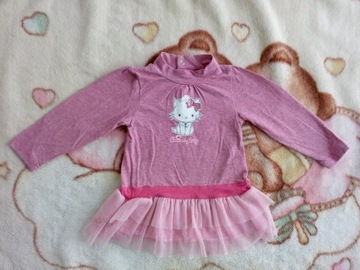 Tiulowa sukienka w paski Hello Kitty 80 - 86