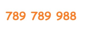 789 789 988 ZŁOTY NUMER ORANGE 3 cyfry