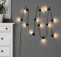 IKEA SVARTRA Girlanda LED, 12 lampek, czarny/zewn.