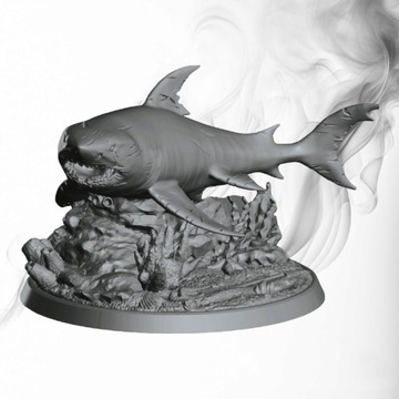 Figurka druk 3D żywica " Hunter Shark "- 80 mm