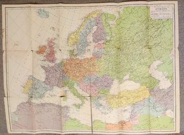 Mapa Europy poglądowa 1940r. Ravenstein.