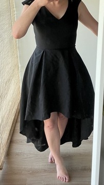 Sukienka czarna 36 asymetryczna