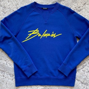 Balmain signature logo raglan sweatshirt bluza r M