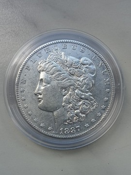 USA 1 Dollar 1887 r Morgan srebro 