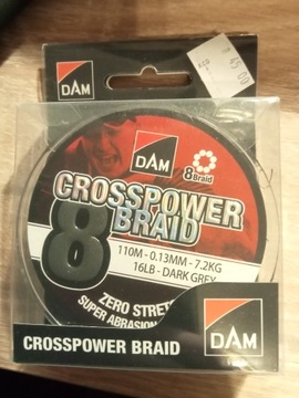 Plecionka DAM Crosspower 8-Braid Grey