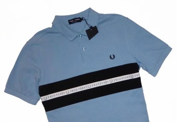 Koszulka FRED PERRY Polo Trim Blue Logo / L