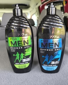 2x Żel pod prysznic 3w1FOR ACTIVE MEN 777ml 