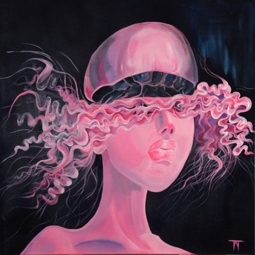 Obraz akrylowy "Meduza", 90x90 cm