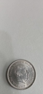 25 pesetas 1957 Hiszpania 