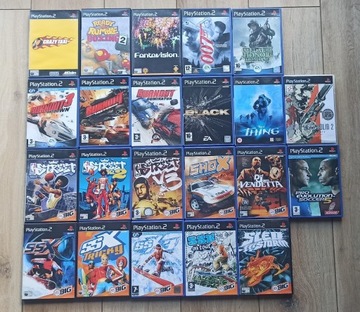 ZESTAW 22 GIER NA PLAYSTATION 2 BURNOUT, SSX, BLACK, MGS 2 I INNE