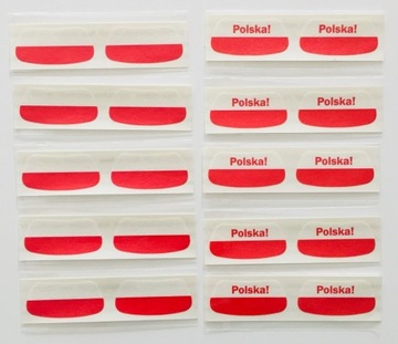 Naklejki na ciało Polska flaga biało-czerwona x10