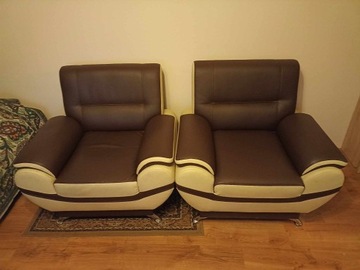 2 fotele używane ekoskóra