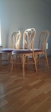 Krzesło krzesła boho bambusowe naturalne zestaw 