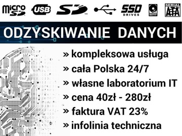 ODZYSKIWANIE DANYCH | Kompleksowa usługa | 24h/7